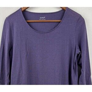J. Jill Pure Jill Wrap Tunic Purple with 3/4 Length Sleeves Size Small